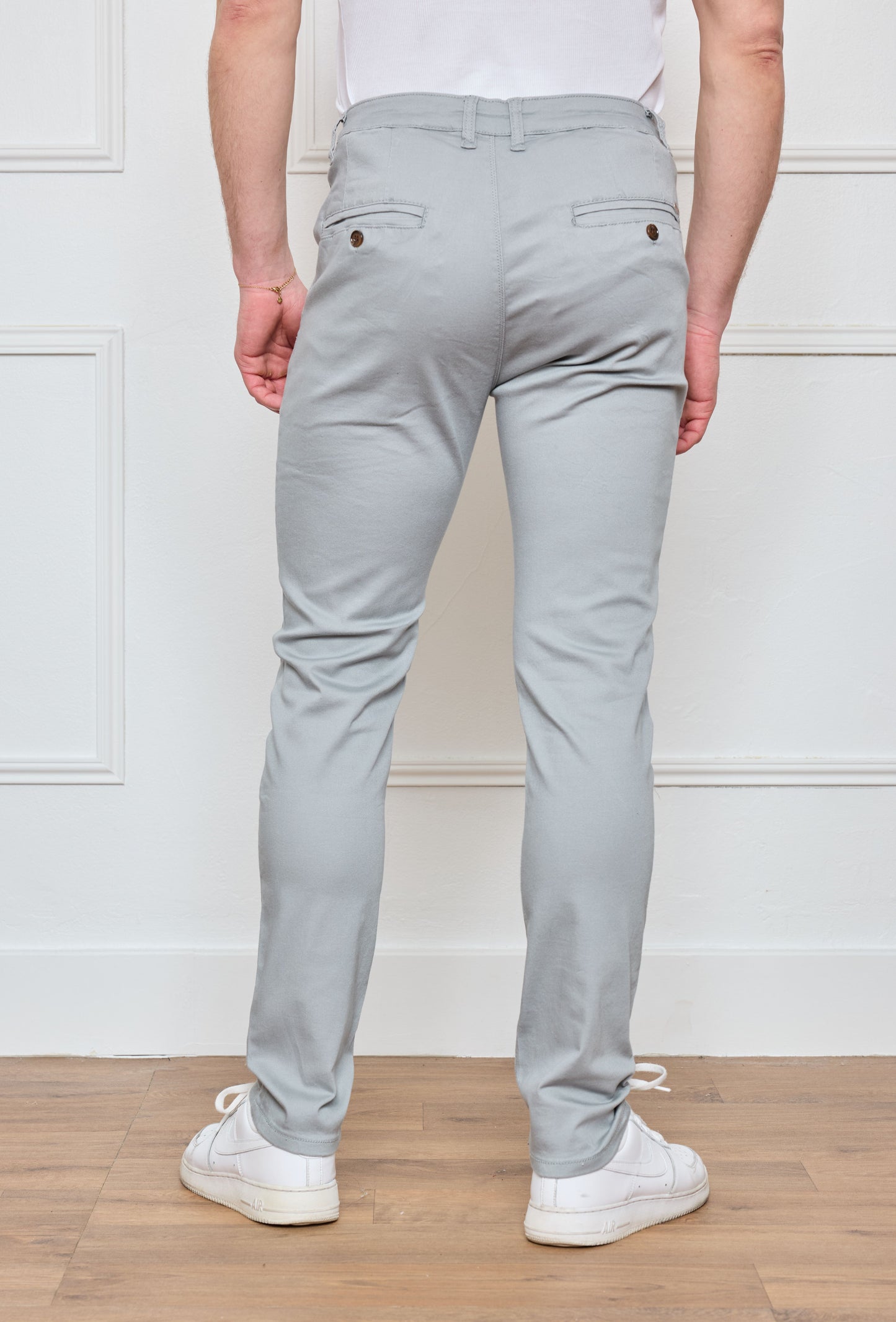 Pantalon Chino Gris Perle