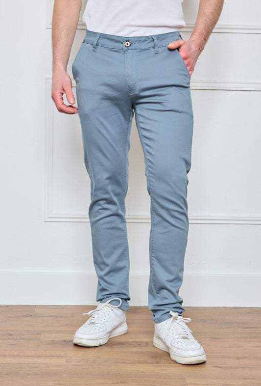 Pantalon Chino Bleu Céladon