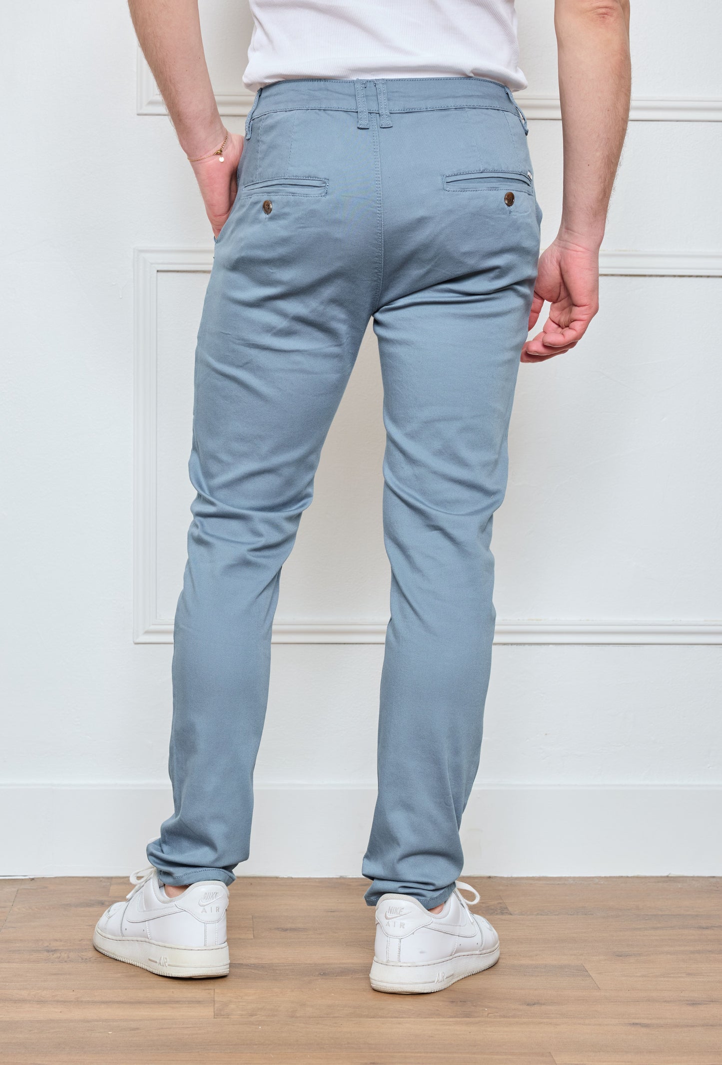 Pantalon Chino Bleu Céladon