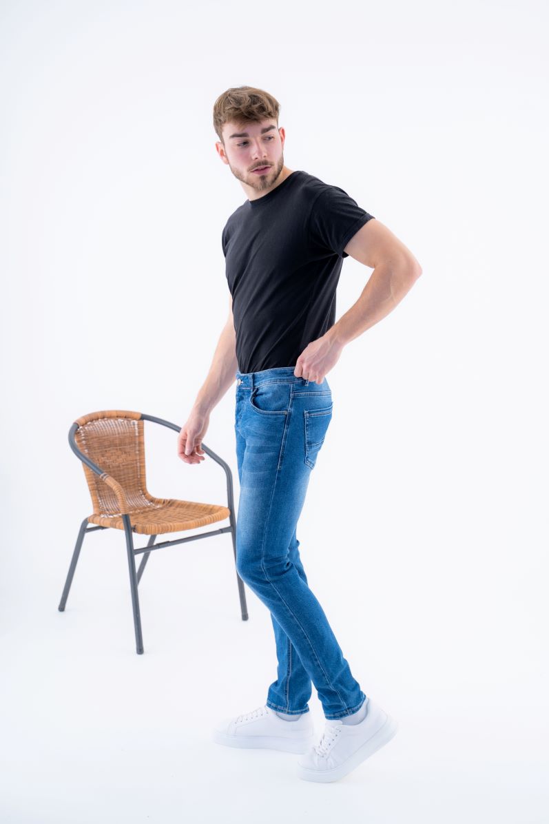 Jeans Homme Slim Tendance Bleu Denim