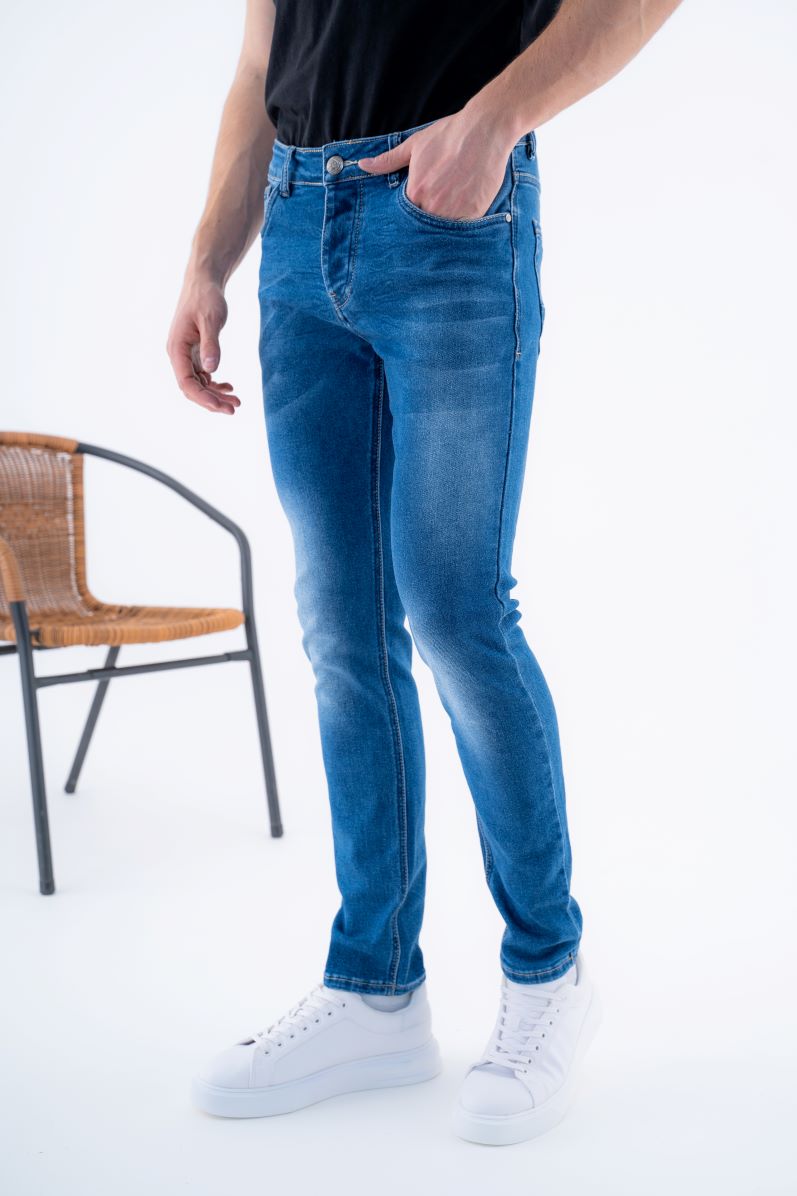 Jeans Homme Slim Tendance Bleu Denim