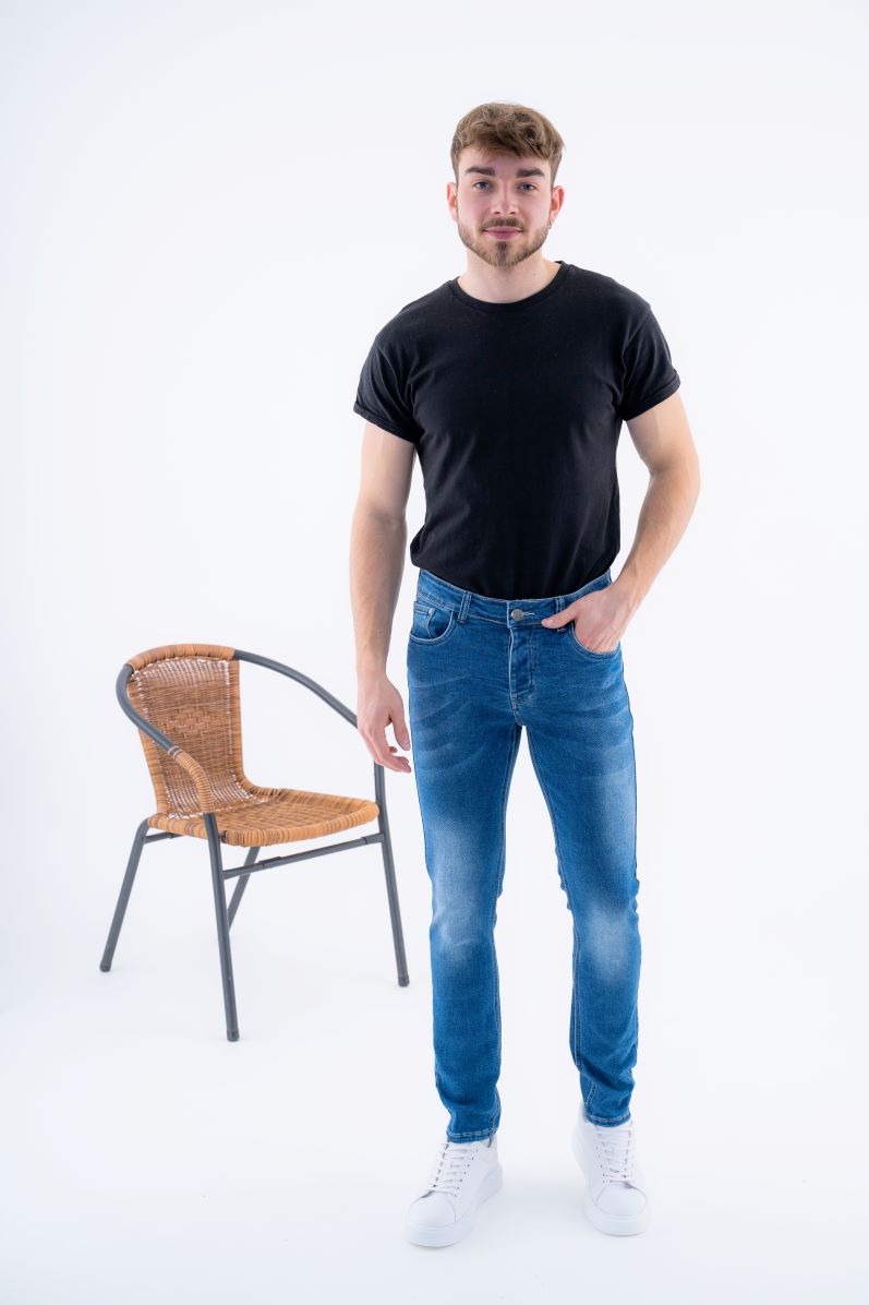 Jeans Homme Slim Tendance Bleu Denim