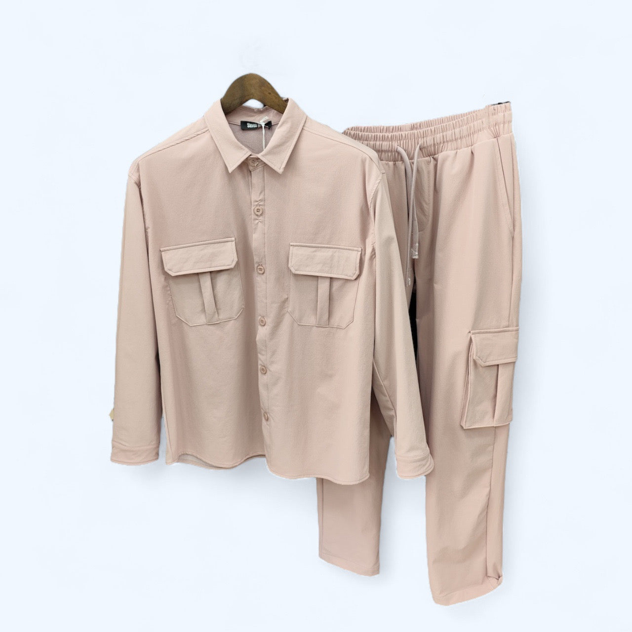 Ensemble Veste boutonnée et Pantalon Cargo Couleur
