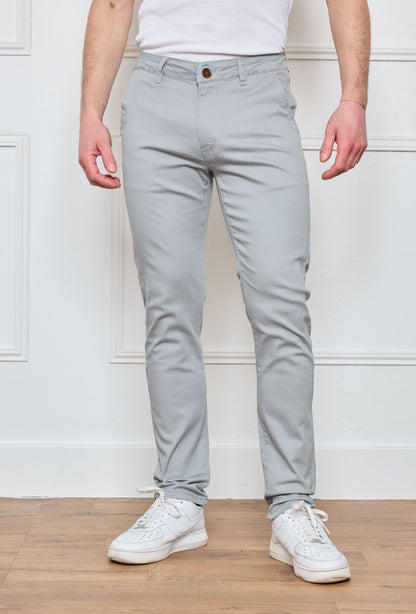 Pantalon Chino Gris Perle