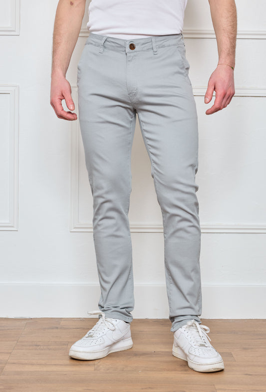 Pantalon Chino Gris Perle