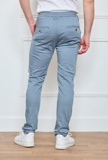 Pantalon Chino Bleu Céladon