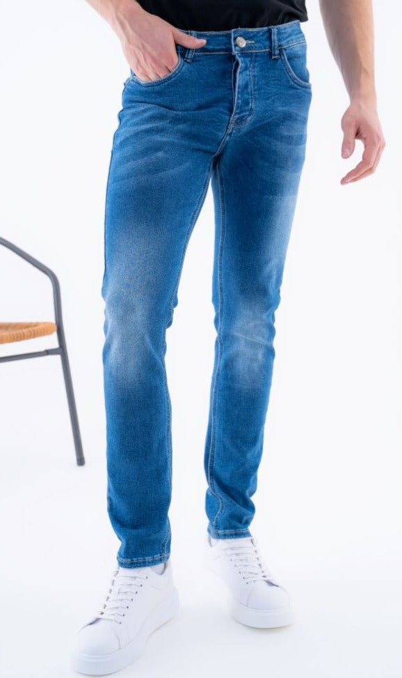 Jeans Homme Slim Tendance Bleu Denim