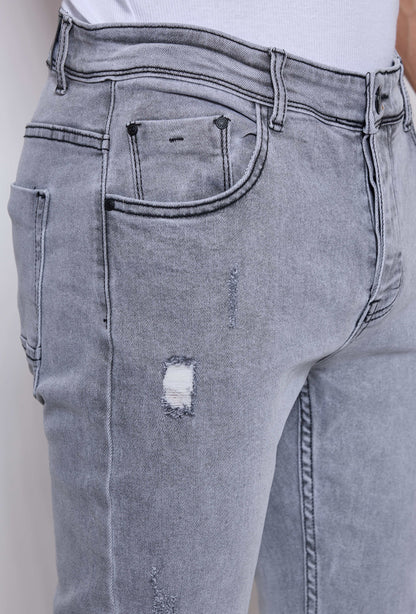 Jean Slim - Gris Délavé Destroy K290-1