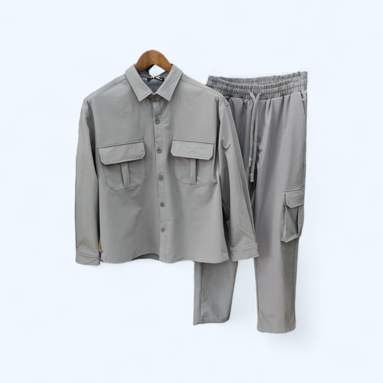 Ensemble Veste boutonnée et Pantalon Cargo Couleur
