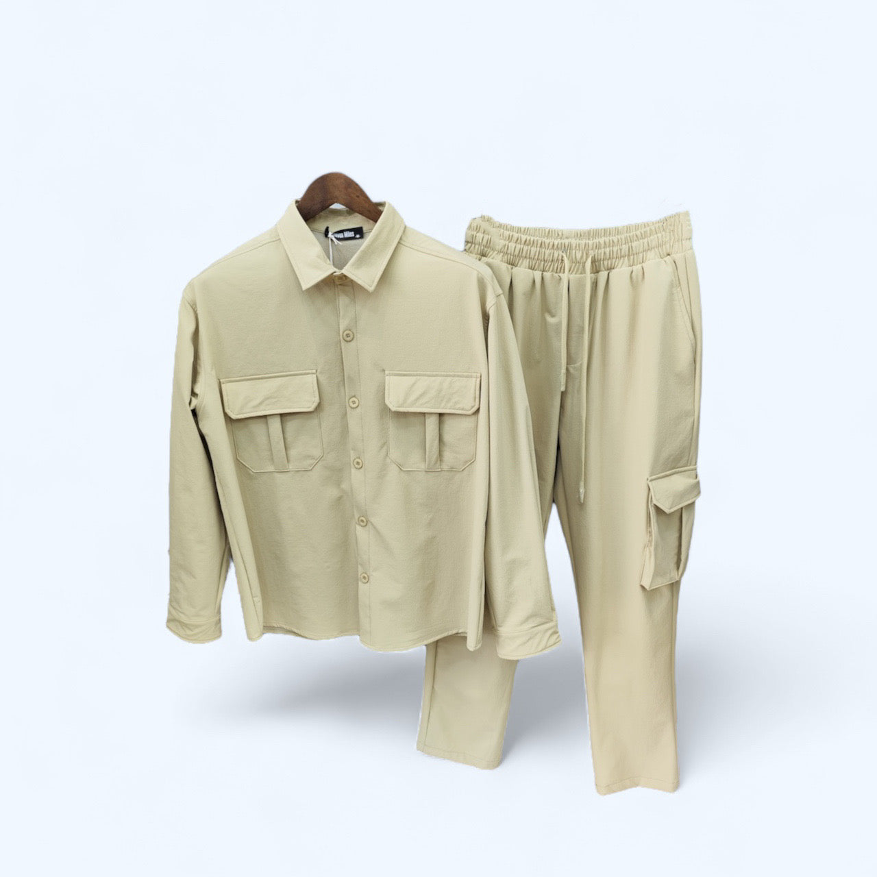 Ensemble Veste boutonnée et Pantalon Cargo Couleur