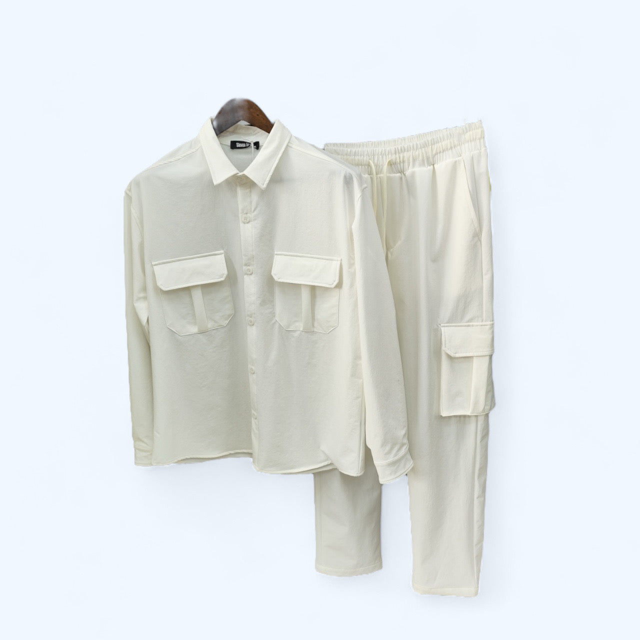 Ensemble Veste boutonnée et Pantalon Cargo Couleur