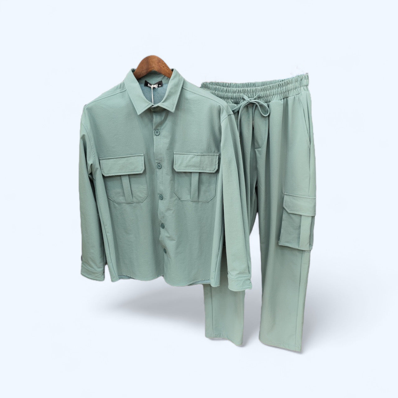 Ensemble Veste boutonnée et Pantalon Cargo Couleur