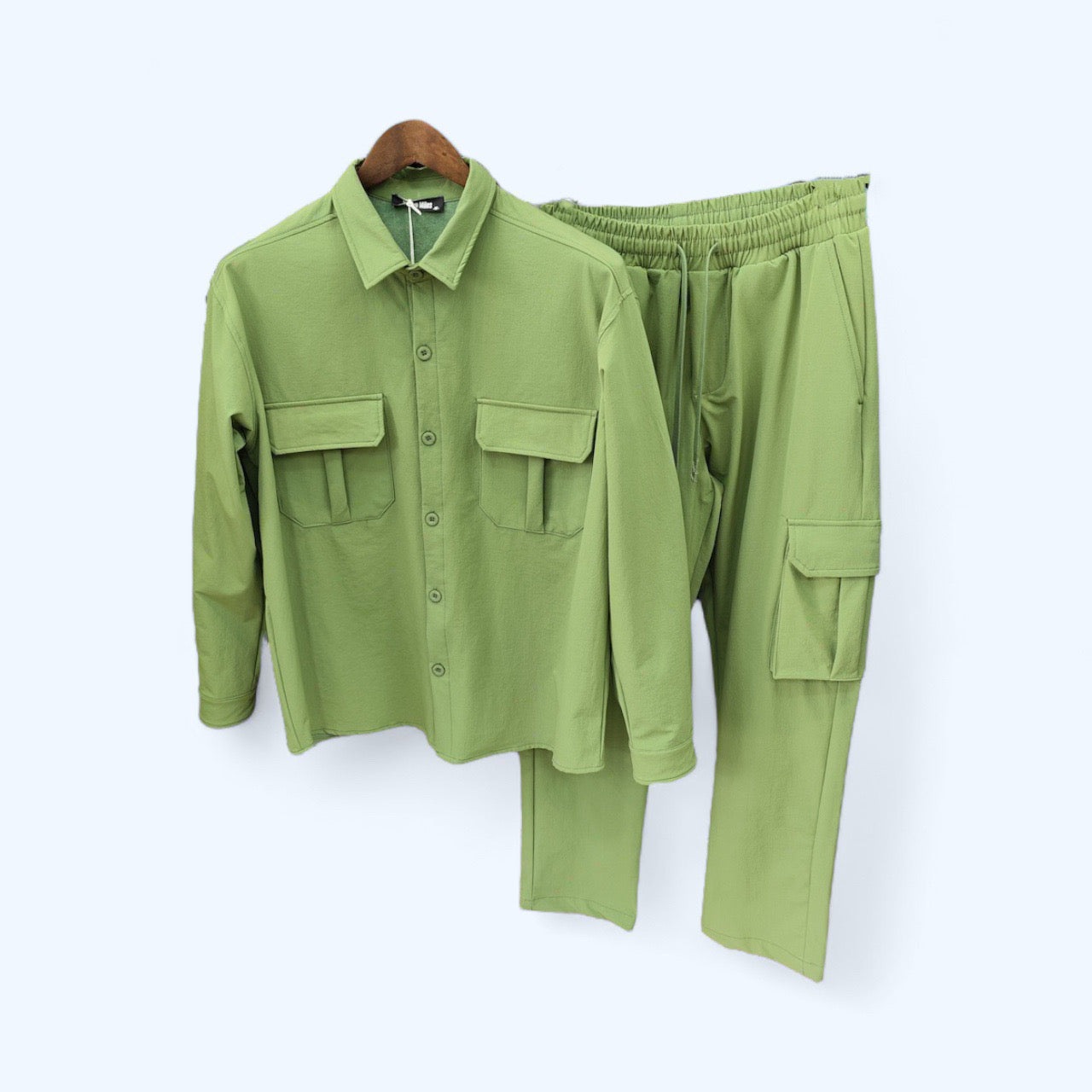 Ensemble Veste boutonnée et Pantalon Cargo Couleur
